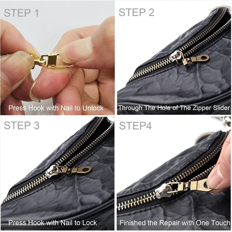 Mizeer Zipper Pull Replacement for Small Holes Zipper, Detachable Zipper Tab Repair for Clothing Jackets Boots Purse - Image 3